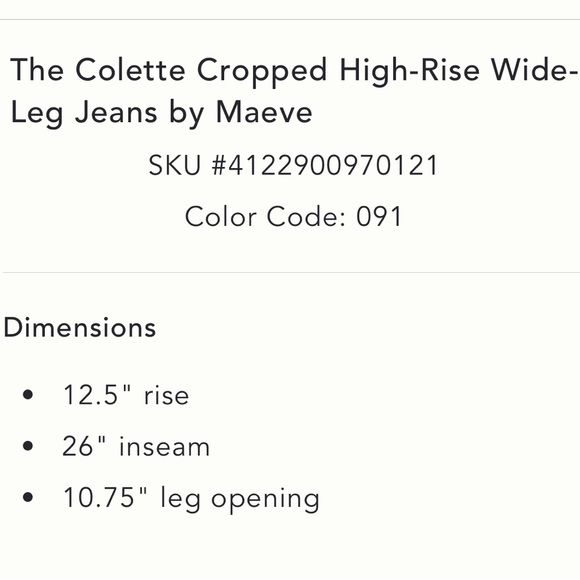 Anthropologie Maeve cropped Collette Jeans - Picture 7 of 7